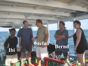 Ibi, Stefan und Bernd auf dem Boot